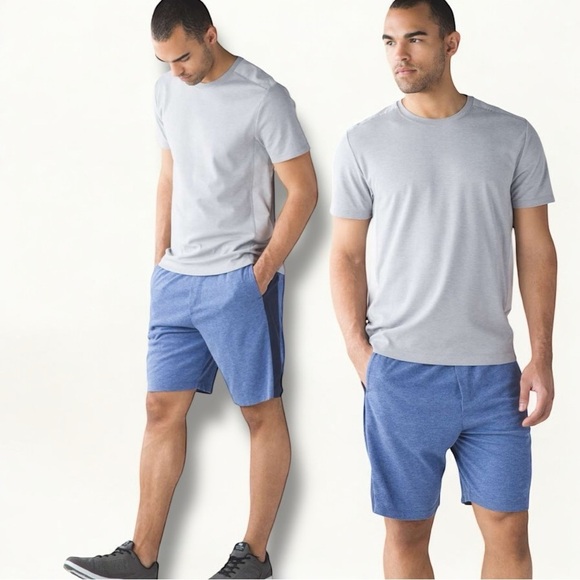 Lululemon Men’s Peninsula Short Sleeve Gray Blue Short Sleeve Shirt XL - Picture 1 of 2